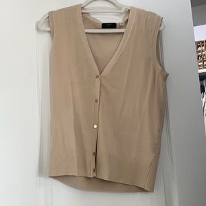 Tahari beige vest.